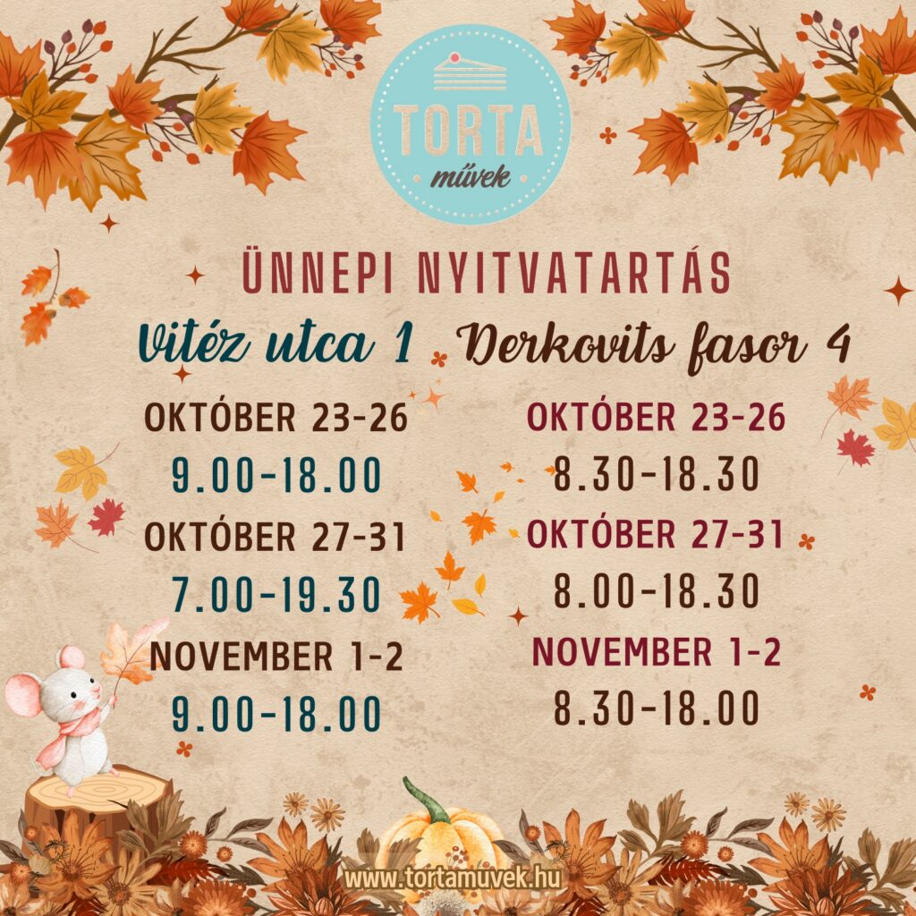 Nyitvatartás október 23 és november 1